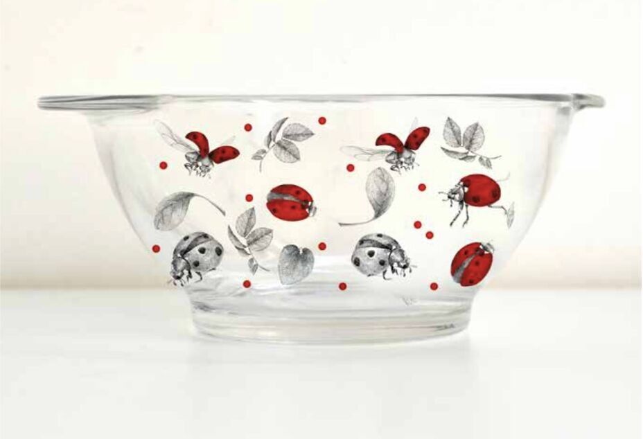 stoviglie per bambini, ciotola per orecchie di coccinella in vetro per bambini