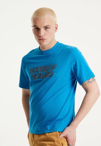T-shirt imprimé par transfert bleu électrique House Of Holland 3