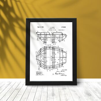 Impression de dessin de brevet de masque de baseball 1