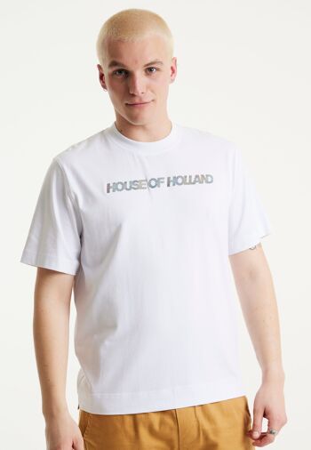 House Of Holland - T-shirt holographique imprimé par transfert arc-en-ciel - Blanc 1