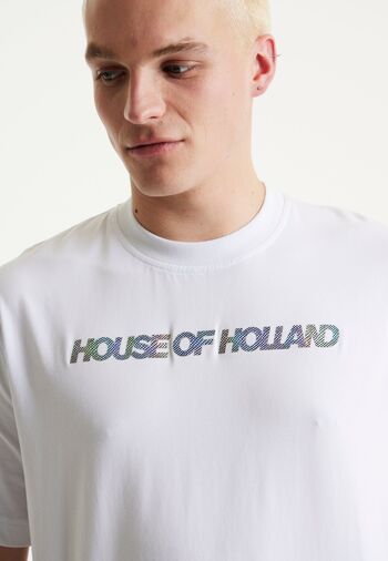 House Of Holland - T-shirt holographique imprimé par transfert arc-en-ciel - Blanc 6