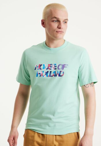 House Of Holland - T-shirt imprimé par transfert irisé - Bleu œuf 2