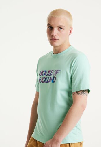 House Of Holland - T-shirt imprimé par transfert irisé - Bleu œuf 3