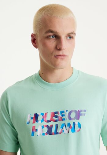 House Of Holland - T-shirt imprimé par transfert irisé - Bleu œuf 5