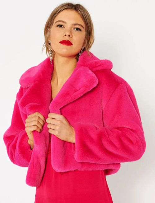 Pink Faux Fur Jacket