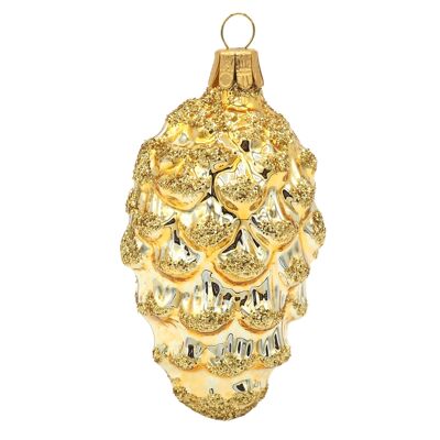 Tannenzapfen "Kiefer" gold glanz goldglitter  - Weihnachtsschmuck aus Glas