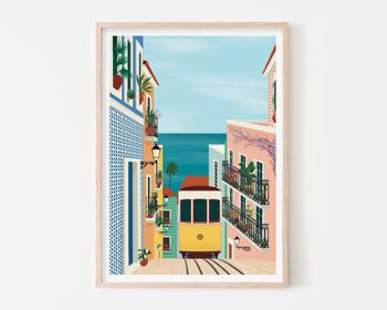 Lisbonne Tram Art Print / Affiche de voyage colorée / Art mural du salon 1