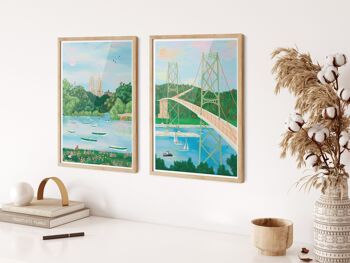 NYC Central Park Art Print / Affiche d’illustration / Art mural de chambre pastel 2