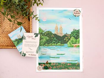 NYC Central Park Art Print / Affiche d’illustration / Art mural de chambre pastel 4