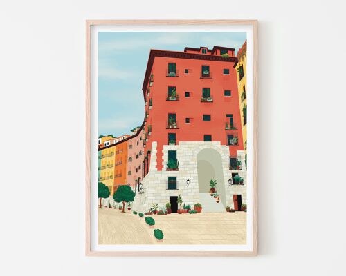 Madrid Arco de Cuchilleros Art Print / Colourful Travel Poster / Living Room Wall Art