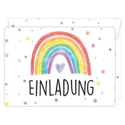 Einladungskarten-Set Regenbogen