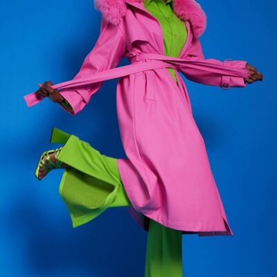 Trench in ecopelle fucsia