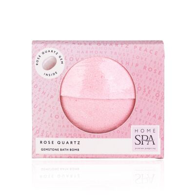 Bombe de bain HOME SPA avec pierre de quartz rose dans le noyau