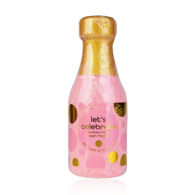 Bath bomb LET'S CELEBRATE in the shape of a champagne bottle