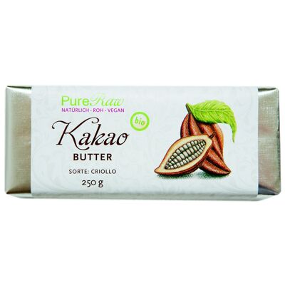 Kakaobutter, Sorte Criollo (Bio & Roh) 250 g