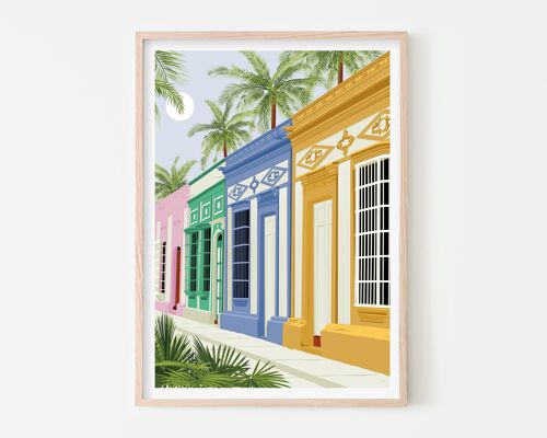 Maracaibo in Venezuela Art / Tropical Travel Poster / Vibrant Living Room Wall Decor