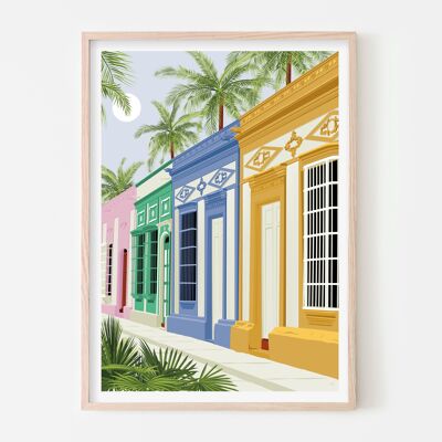 Maracaibo au Venezuela Art / Affiche de voyage tropical / Décor mural de salon vibrant
