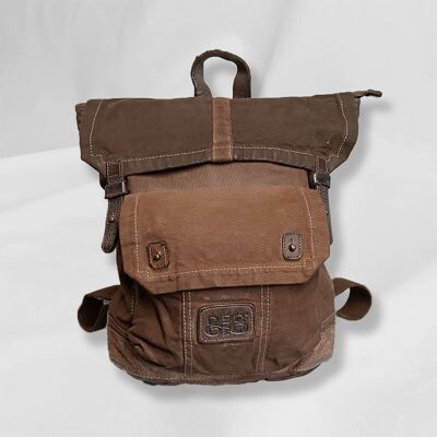 Mochila con solapa y cremallera para tienda de campaña RAIL Overdye Brown - con forro