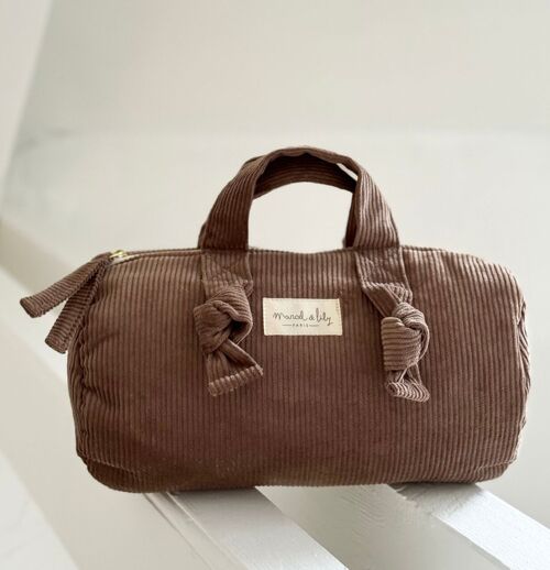 Mini sac polochon XXS en velours - Caribou