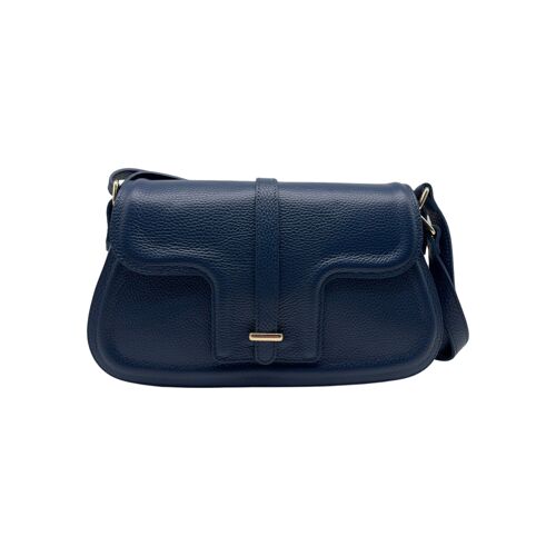 SAC RABAT CUIR GRAINE ALMA BLEU