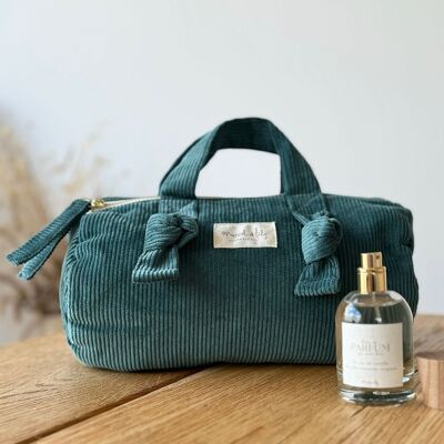 Mini XXS velvet duffel bag - Thyme