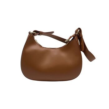 SAC EPAULE CUIR LISSE OCEANE CAMEL 1