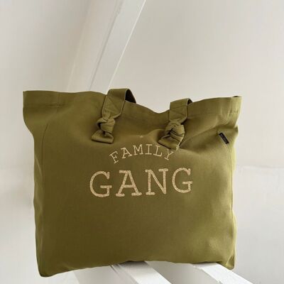Borsa tote- Kaki- “Family Gang”