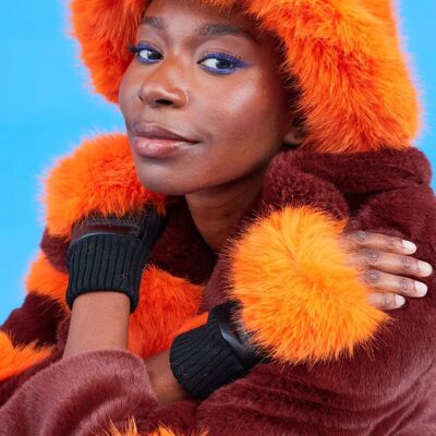 Orange Eco Bamboo Faux Fur Bucket Hat