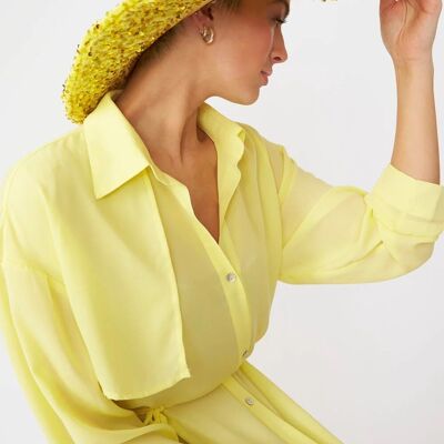 Gelbe handgefertigte Flapper-Mütze mit Pailletten