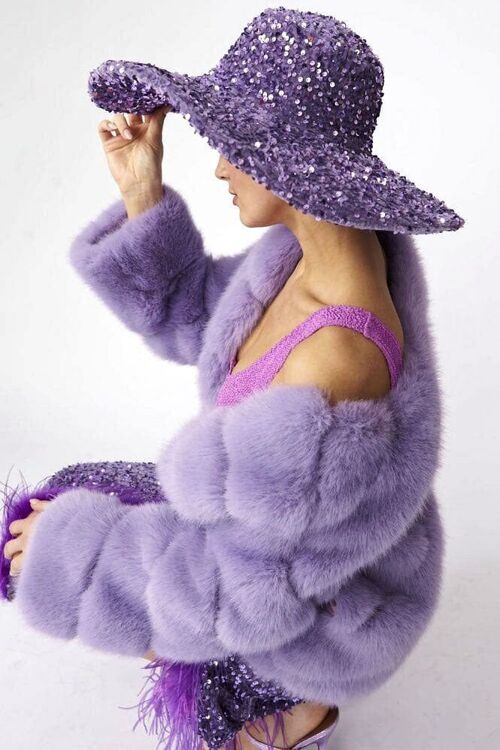 Purple Sequin Handmade Flapper Hat