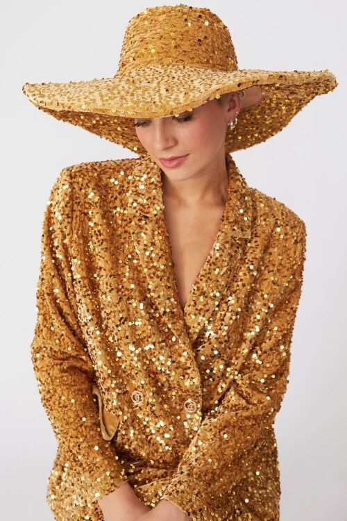 Gold Sequin Handmade Flapper Hat