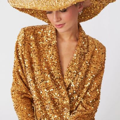 Gold Sequin Handmade Flapper Hat