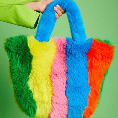 Hand Crafted Bamboo Faux Fur Bag