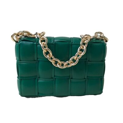 Green Vegan Leather Hand Made Millie Cross Body Bag
