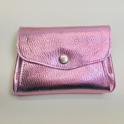 Metallic pink wallet