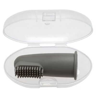 Silicone finger toothbrush with sleeve - Sage
