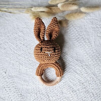 Handmade rattle Rabbit - Brown