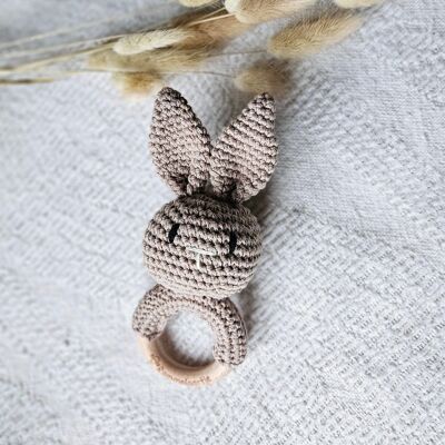 Handmade rattle Rabbit - Sand