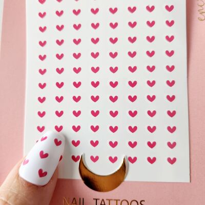 pink hearts nail stickers