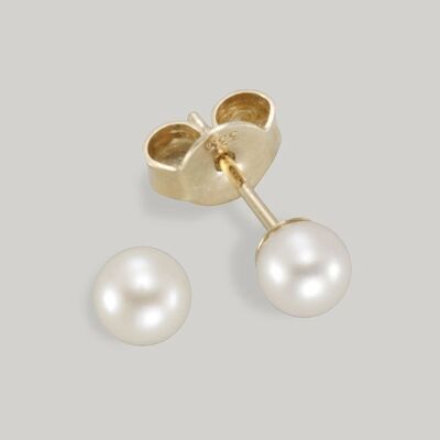 Pearl stud earrings 0.7cm | 585 gold