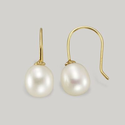 Helena Pearl Earrings | 375 gold