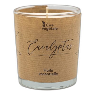 Bougie parfumée cire végétale - Huile essentielle d'eucalyptus