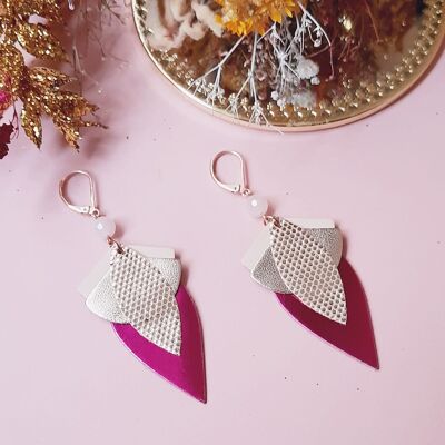 Boucles d'oreilles GRAND LOTUS fuchsia