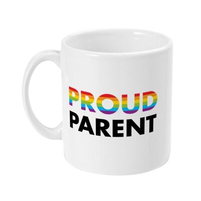 Genitore orgoglioso: tazza con bandiera arcobaleno