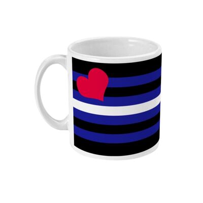 Taza de café con bandera del orgullo de cuero