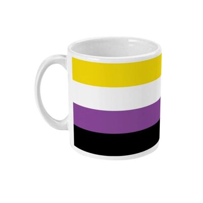 Tazza da caffè con bandiera dell'orgoglio non binario