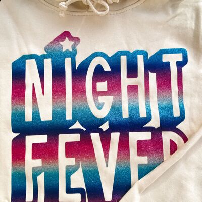 Night fever glitter fleece hoodie