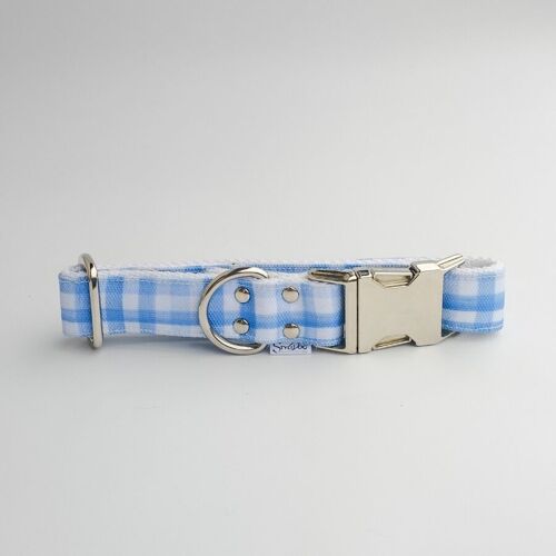 Collier imperméable pour Chien à Carreaux Bleus - Blueberry