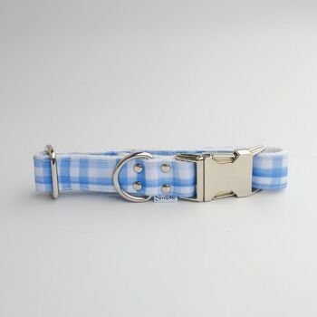 Collier imperméable pour Chien à Carreaux Bleus - Blueberry 1