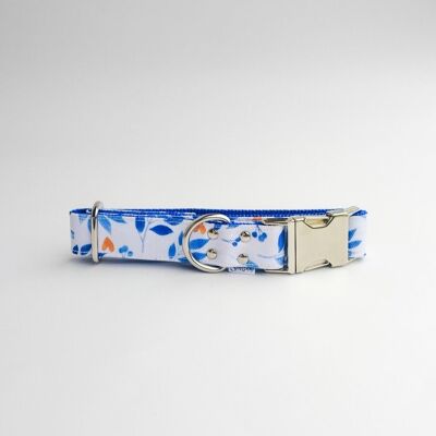 Waterproof Dog Collar with blue foliage - Blueheart